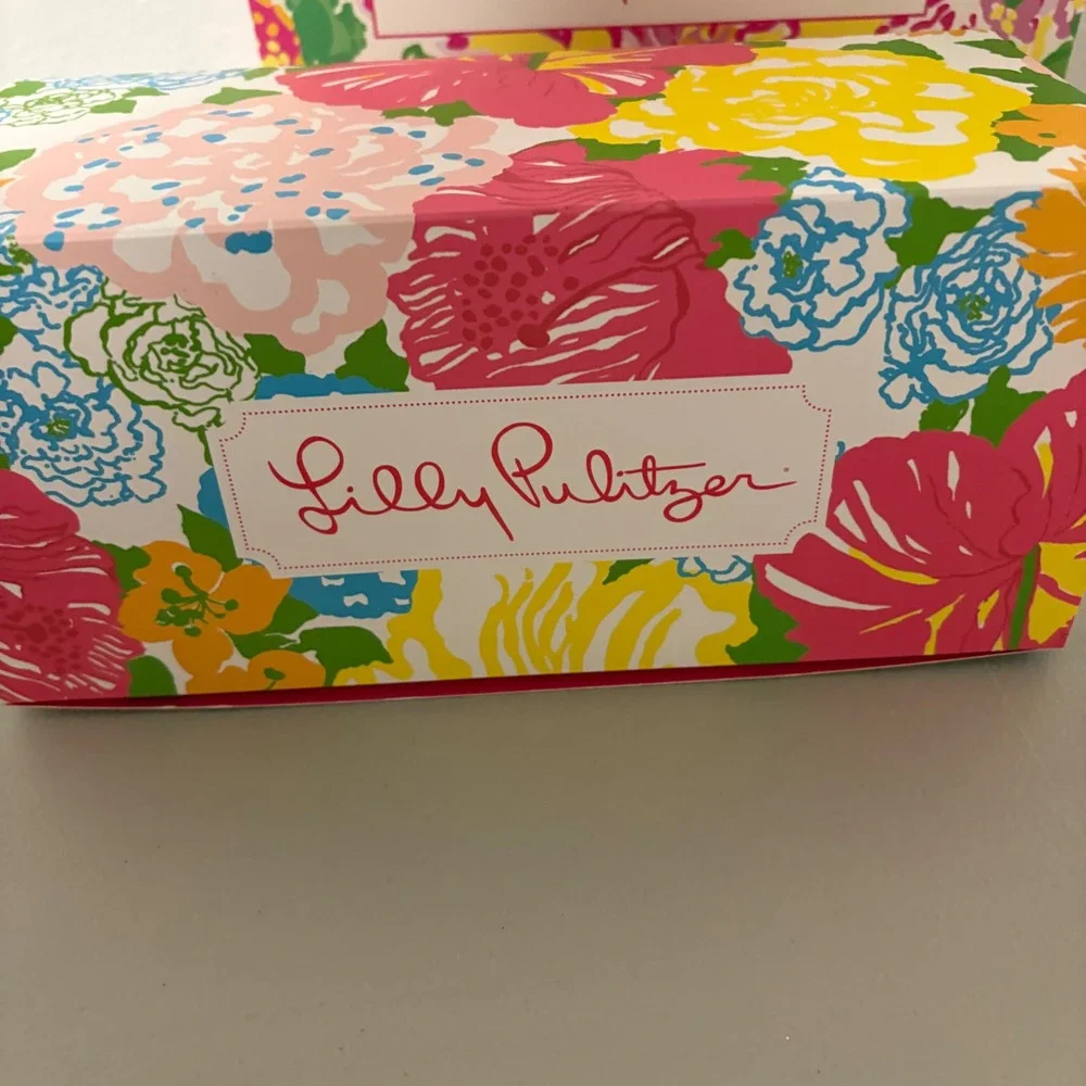 Lilly Pulitzer Empty  Floral Print Gift Box Set of‎ 2 Pink Yellow Blue Flowers